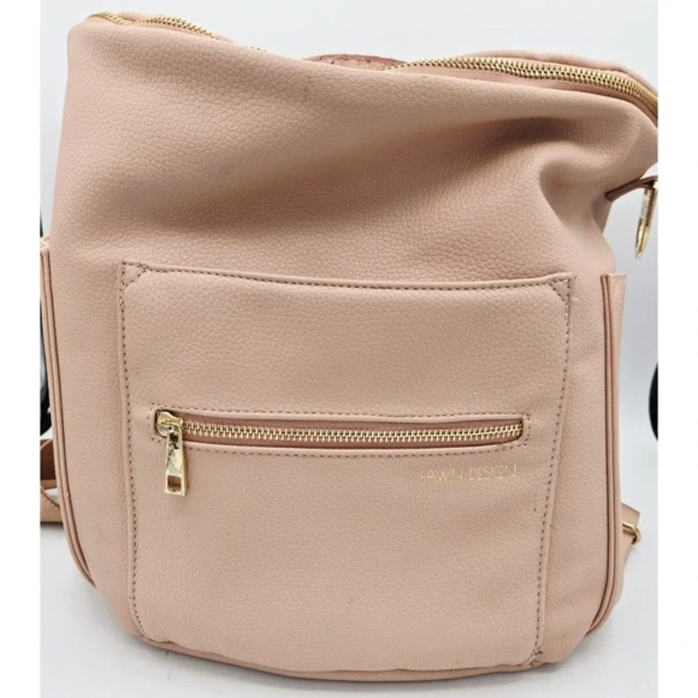 Fawn Design Diaper Bag Backpack Convertible‎ Blush Pink Gold Hardware